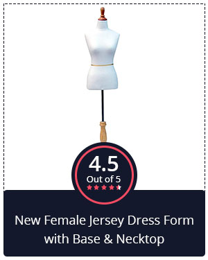 Best for Novice Fashion Designers – New Female Jersey Dress Form with Base & Necktop