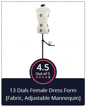 Best for Sewing Projects – 13 Dials Female Dress Form [Fabric, Adjustable Mannequin]