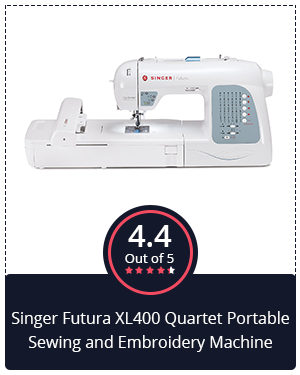 Large Embroidery Field: Singer Futura XL400 Quartet Portable Sewing and Embroidery Machine