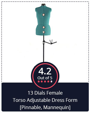 Premium Quality at Affordable Price – 13 Dials Female Torso Adjustable Dress Form [Pinnable, Mannequin]