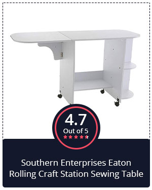 Best Value for Money: Southern Enterprises Eaton Rolling Craft Station Sewing Table